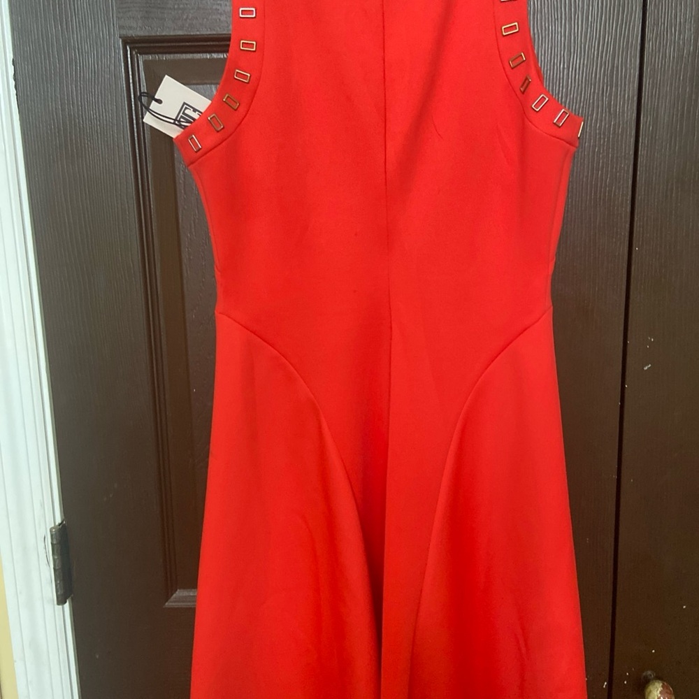 Elegant Red Sleeveless Dress - Picture 2 of 3